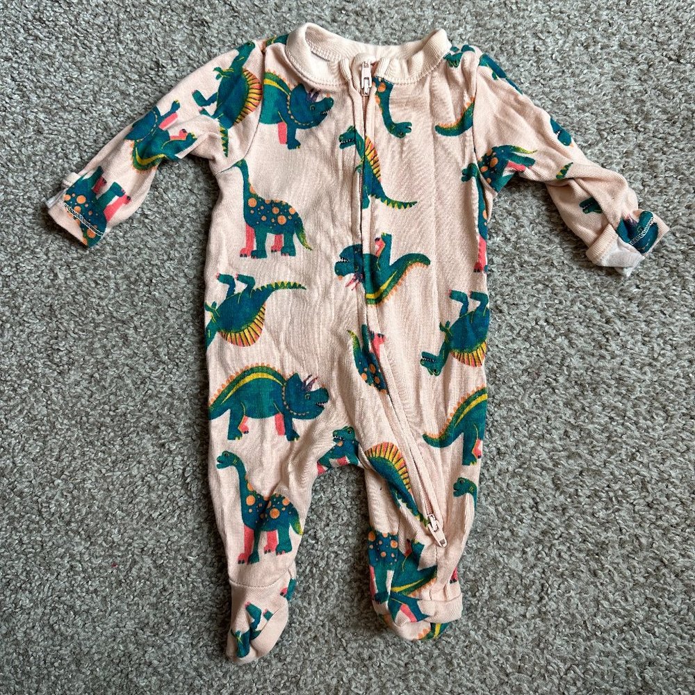 Newborn Old Navy Pink Dinosaur PJ's